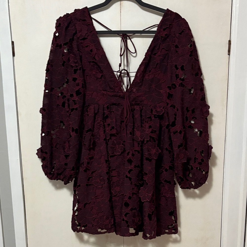 Altar’d State Burgundy 3D Dress